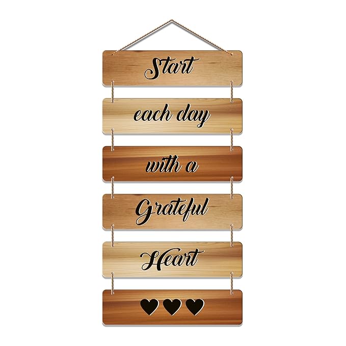 Artvibes Decorative Wall Hanging Wooden Art Decoration Item | Quotes Decor Item | Mdf Wall Decoration | Set of 6