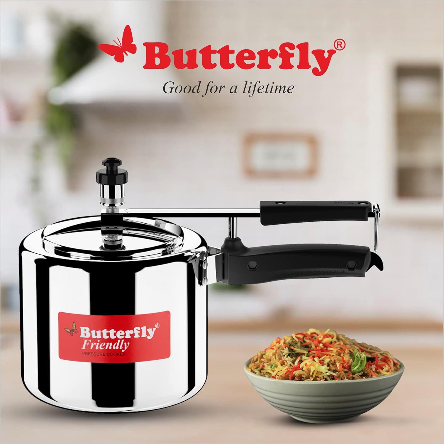Butterfly Friendly Inner Lid Aluminium Pressure Cooker (Silver)