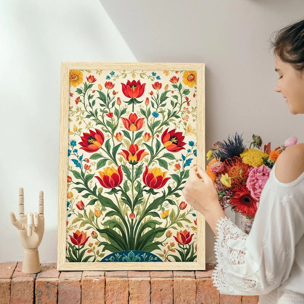 ArtX Paper Flowers Art Paintings with Frame Flowers - 03 Set of 2