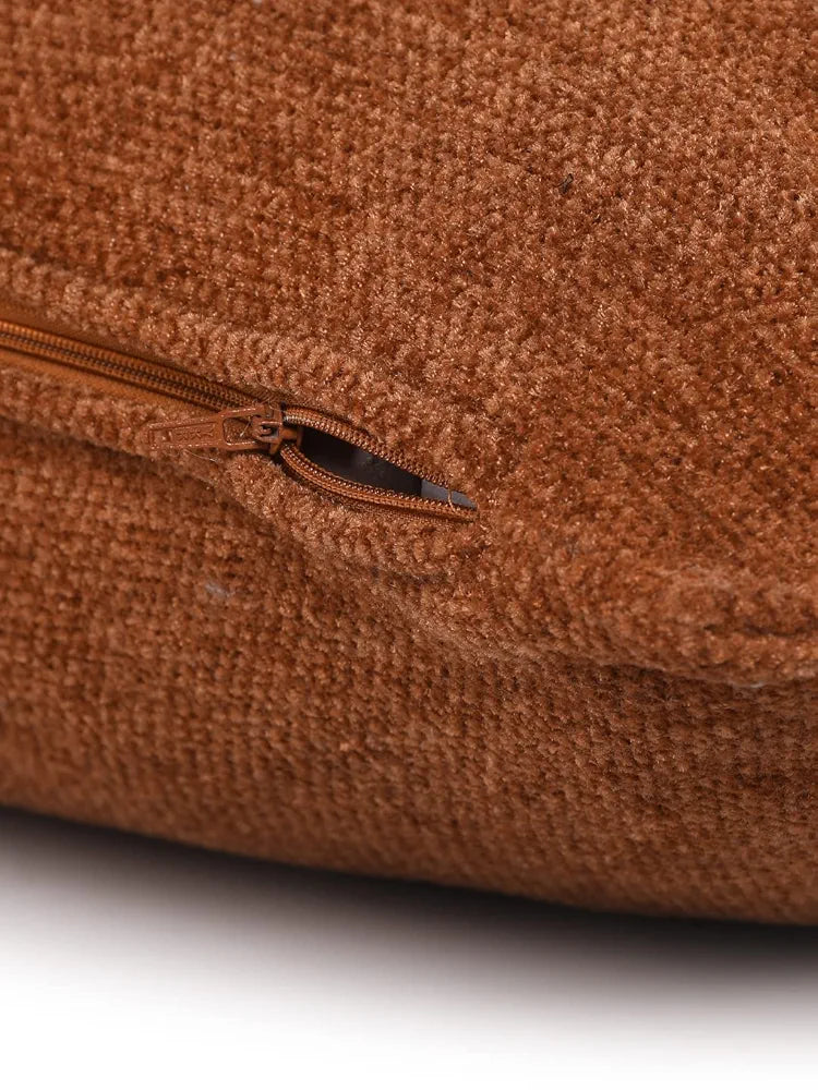 Sashaa World Colour Rust Chenille Cushion Cover Decorative Pillow Case