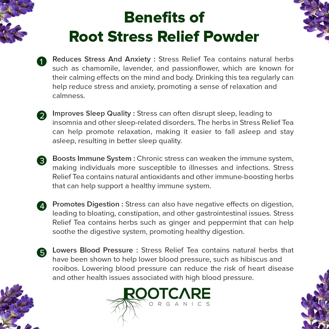 Rootcare Organics Calming Stress Relief Herbal Tea - 100 gms