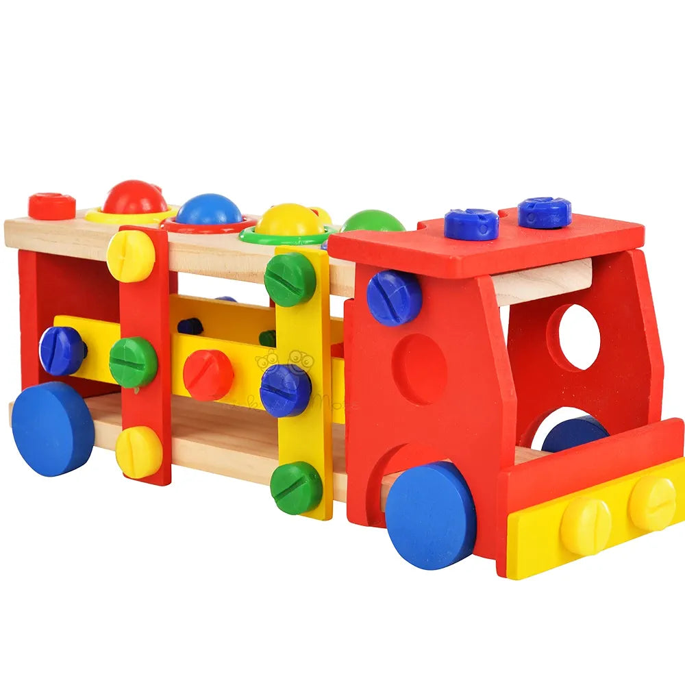 Trinkets & More - 2 in 1 DIY Screw Car Vehicle Hammer Ball | Reassembly Multifunction Building Blocks | Knock Tinker Toy  | Educational Toy Kids 3+Years