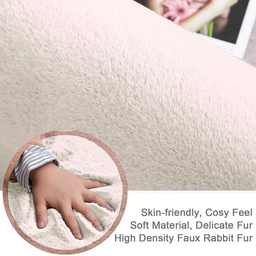 Luxe Home International Rectangular Bath Mat Super Soft Anti Skid Rabbit Fur  Bathroom Mats Rug Colour Skin