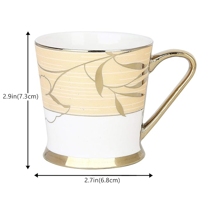 Femora Indian Ceramic Tea Cups 200 Ml | Set of 6 | Multi-color | Not Microwave Safe