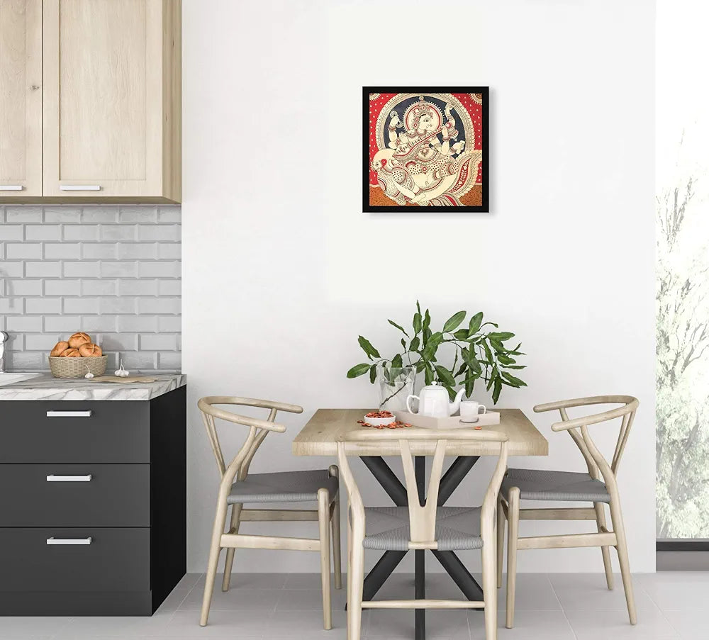 ArtX Paper Madhubani Goddess Saraswati Devi Maa Traditional Wall Art Painting