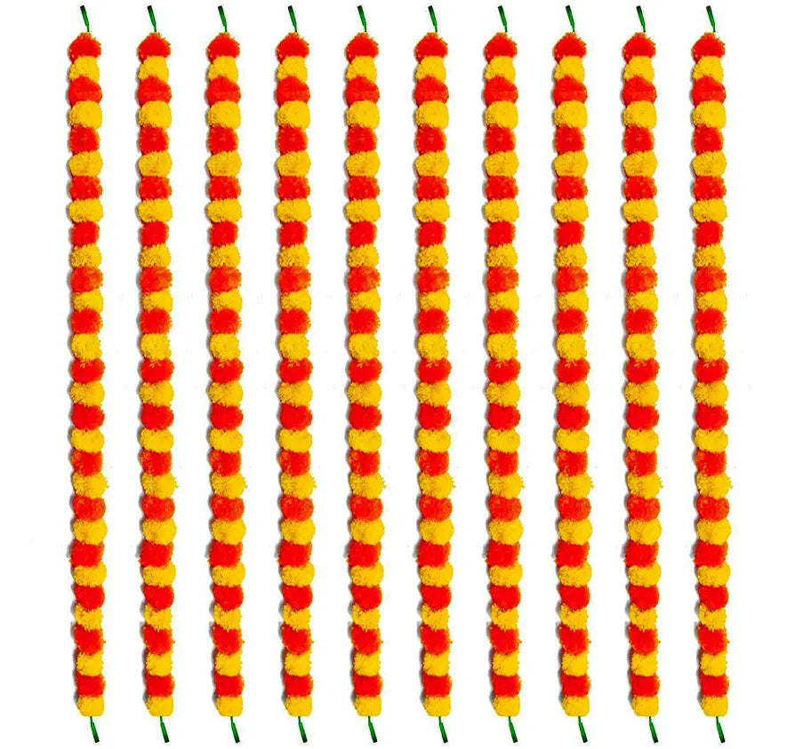 Artificial Marigold Fluffy Flowers Toran Indian genda phool