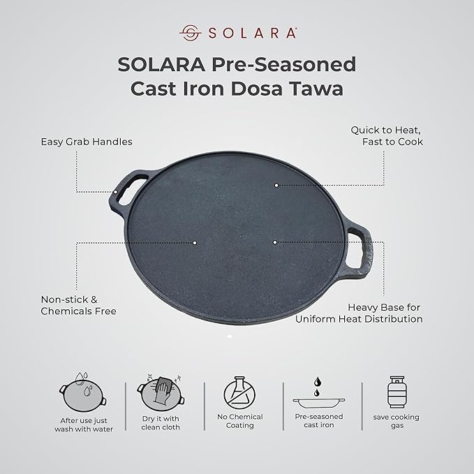 Solara Cast Iron Tawa for Dosa 12