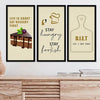 Kotart Quotes Posters with Frame for Restaurant Life Is Short Set of 3