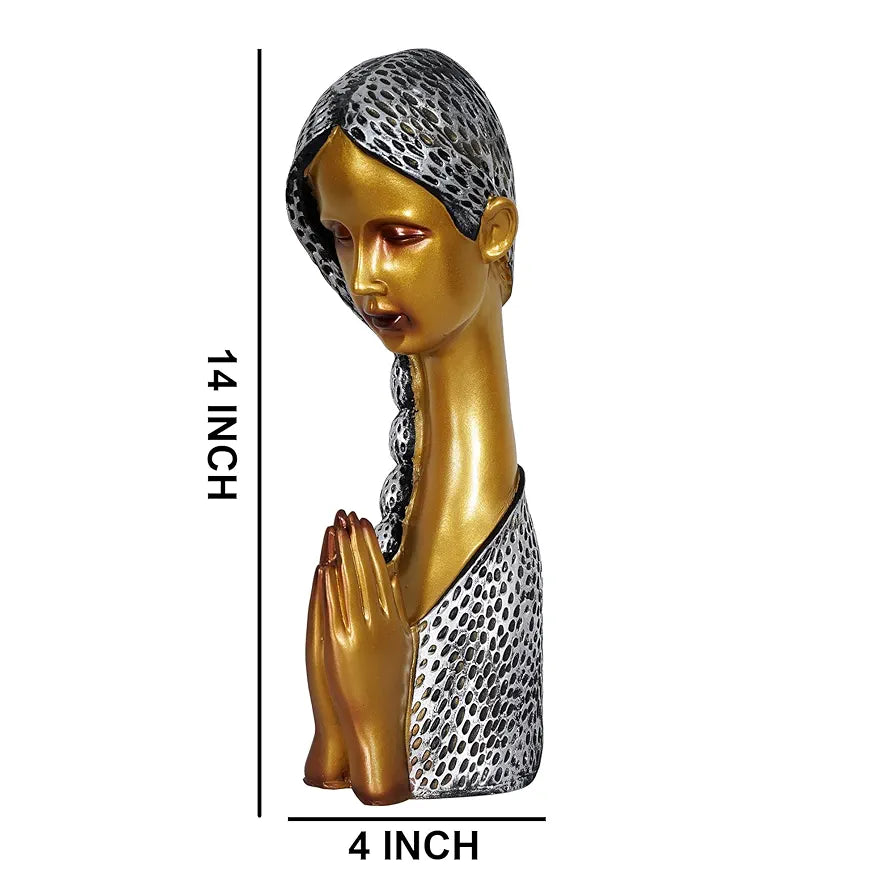 Zart Polyresin Welcome Lady Showpiece for Home and Office Decor