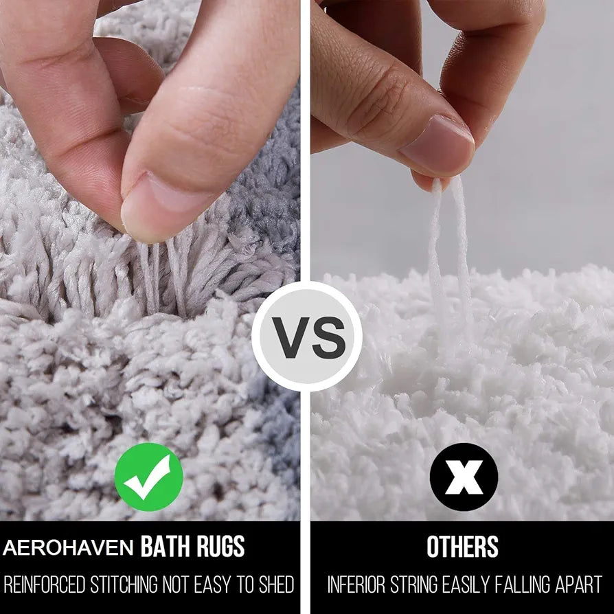 Aerohaven Glorious Super Soft Microfiber Designer Anti Slip Bathmat Grey Colour