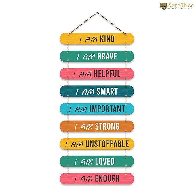 Artvibes Self Motivation Quotes Mdf Wooden Wall Hanging for Home Livingroom Art Items