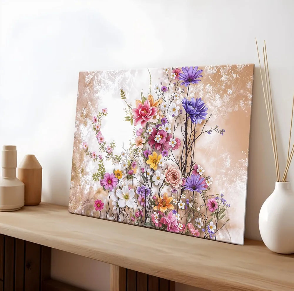 ArtX Canvas Floral Paintings for Living Room Big Size Scenery Flowers Painting
