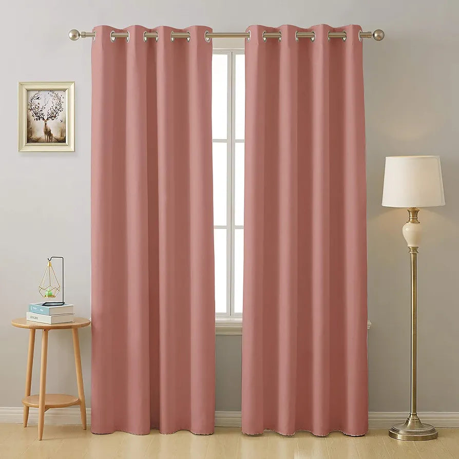 Cloth Fusion Blackout Door Curtains 9 Feet Long Set of 2 Peach Colour