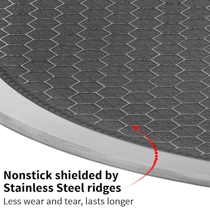 Hawkins 24 cm Paratha Tava, Triply Stainless Steel Shielded Nonstick Tawa