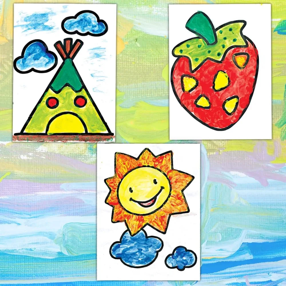 Toykraftt Finger Painting Kit Art Activity Kit Gift for for 3 to 5 Years Old| Washable Finger Paints| Art and Craft Kid for Toddlers| Child Safe Paints - Green