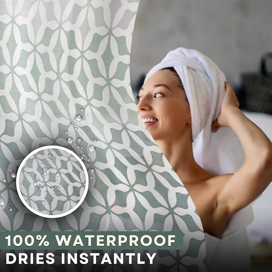 Home Threads Embrace Luxury with Our 6-Feet Long Premium Polyester Shower Curtain with 12 Hooks for a Lavish Bathroom Ambiance Stylish Splendid and Perfectly Sized Four_Shade