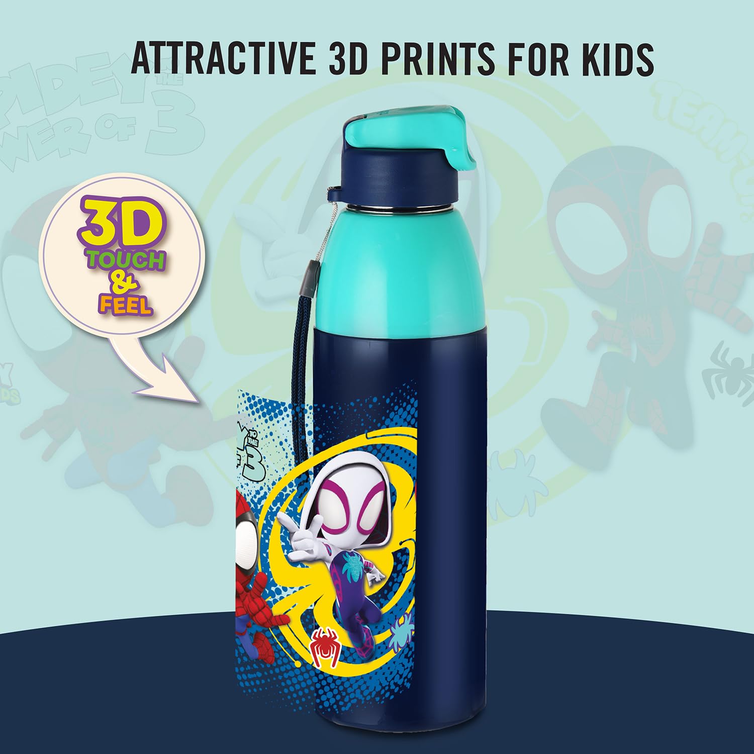Cello Kidzbee Uranus 600 Web Warriors Water Bottle | 540 ml