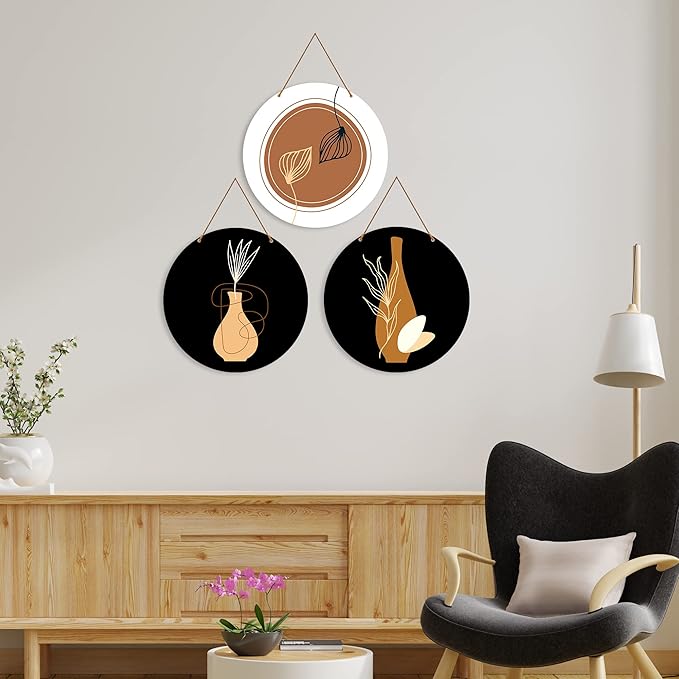 Artvibes Line Art Wooden Wall Hanger for Home Decor