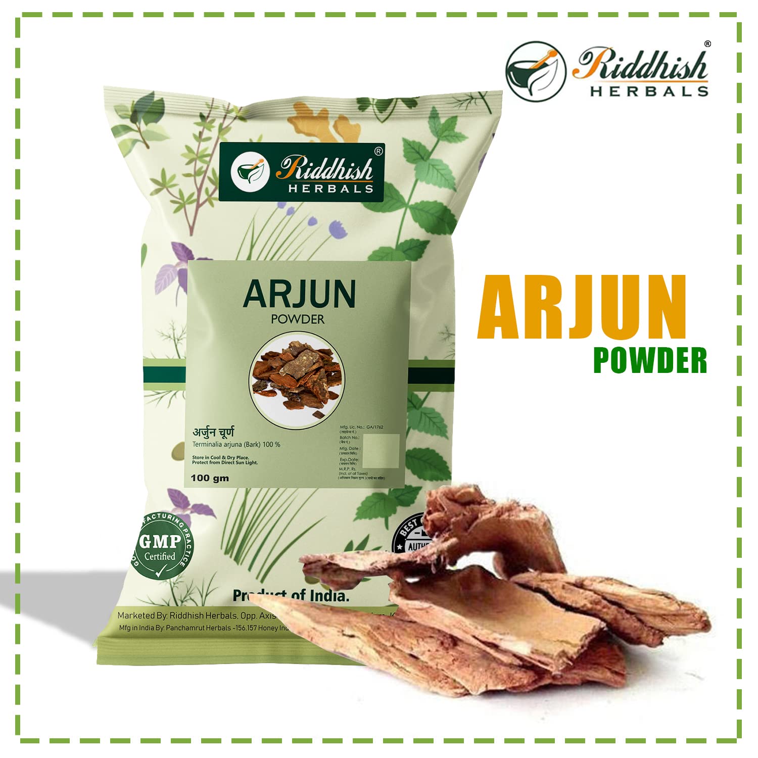 Riddhish Herbals Arjun Chaal Powder Pack of 3 - 100 gms