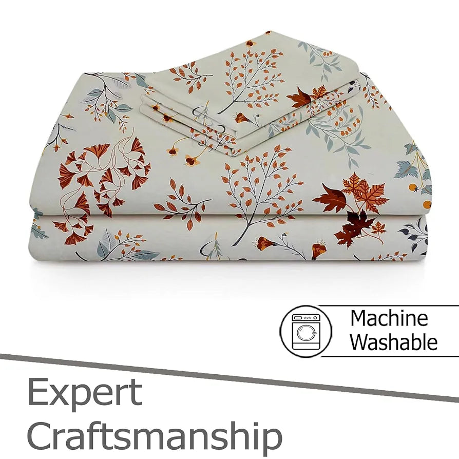 Fresh From Loom 200 TC Microfiber Soft Cotton Bedsheet for Single Bed with 1 Pillow Cover Shell White