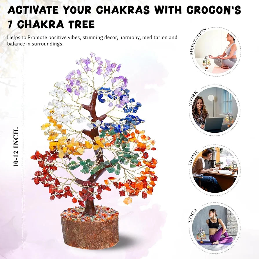 Crocon Seven Chakra Tree of Life for Positive Energy