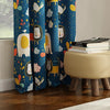Urban Space Digital Printed Blackout Curtains for Door Bedroom Room Darkening Blackout Kids Decorative Curtains, 1 Piece Curtain Lion King Blue