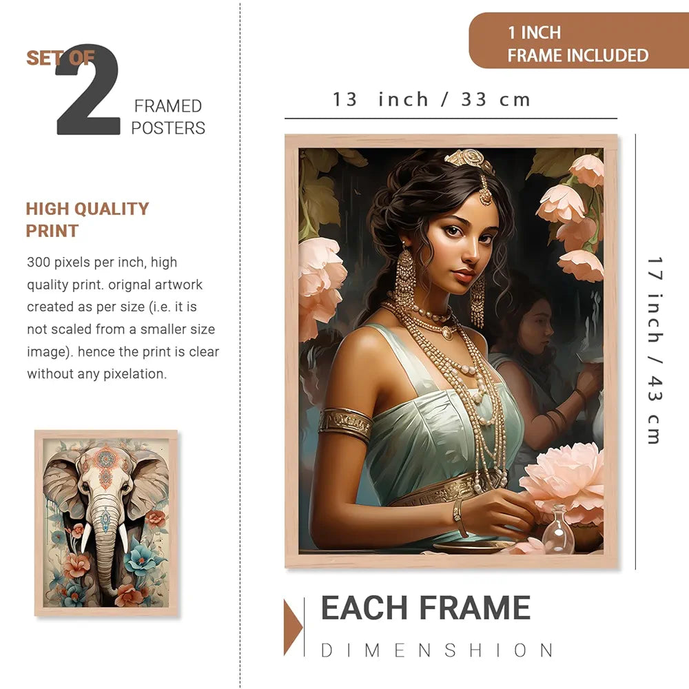 Kotart Peacock Digital Painting for Kitchen Restaurant Cafe Wall Decoration Set of 6 I