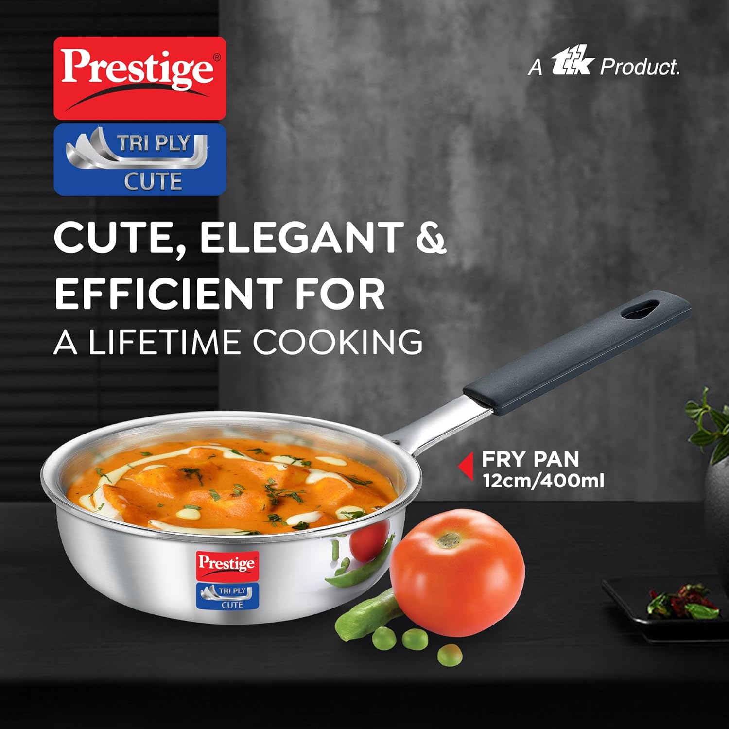 Prestige Tri-ply Cute Fry Pan 12 Cm Silver