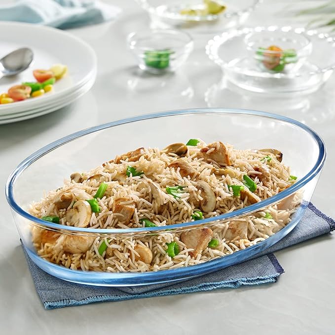 Borosil Glass Baking Dish | 1 Piece | 2.2 Litres | Transparent
