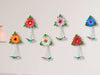 Artificial Flowers and Leaves Decoration Pack of 6 - Multicolour Flowers
