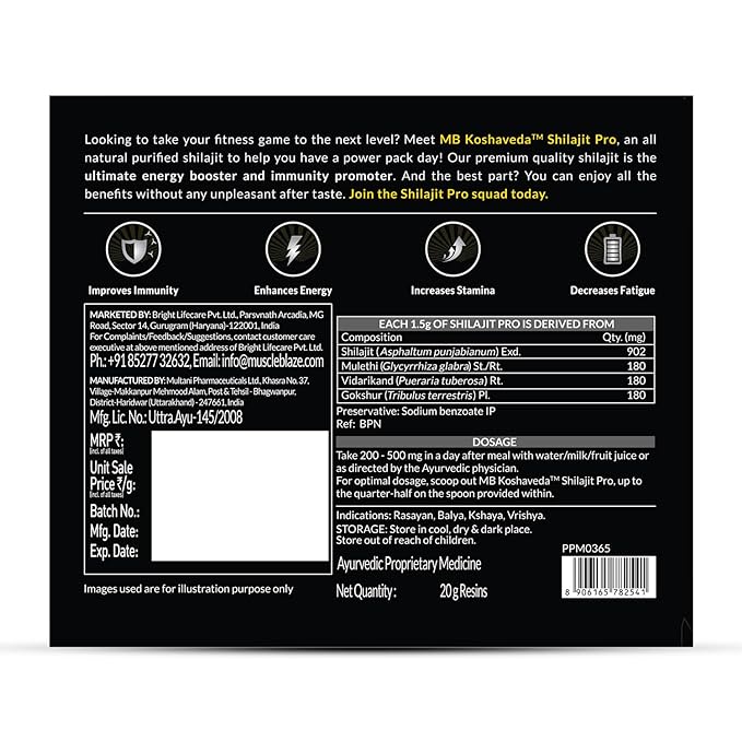 Koshaveda Shilajit Pro by MuscleBlaze - 20 gms