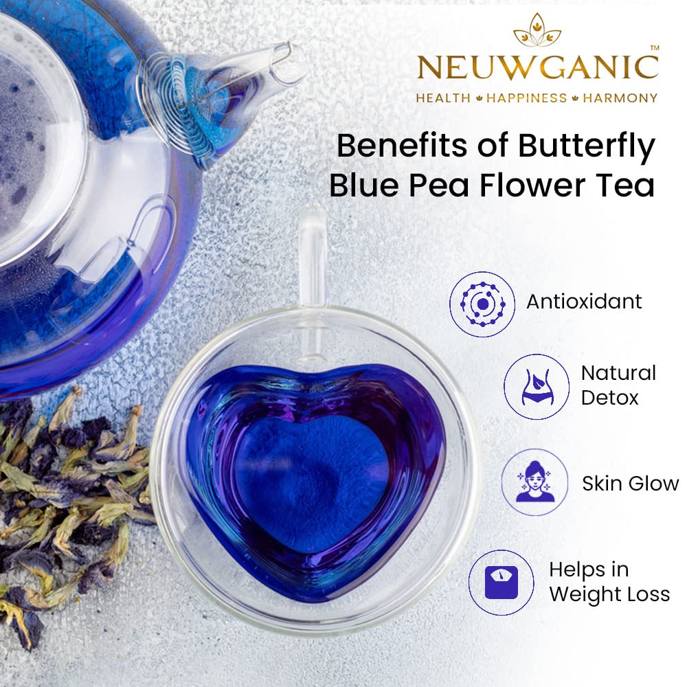 Neuwganic Tea - Butterfly Blue Pea Flower Tea - 100 Grams