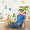Jaamso Royals Multicolor Decorative Zoo Animal Kids Tree Design Vinyl Self Adhesive Peel and Stick Wall Sticker Animal Jungle