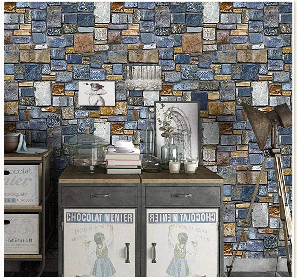 Jaamso Royals New Brick With Stone Peel and Stick Self Adhesive Wallpaper 5