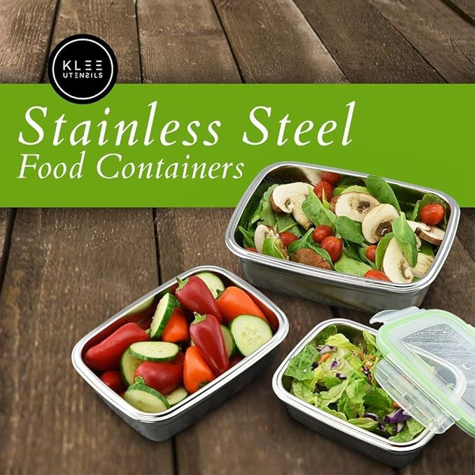 Femora Lunch Box High Steel Rectangle Heavy Duty Airtight Leakproof Unbreakable Storage Container With Lock Lid | 850 Ml | Pack of 2