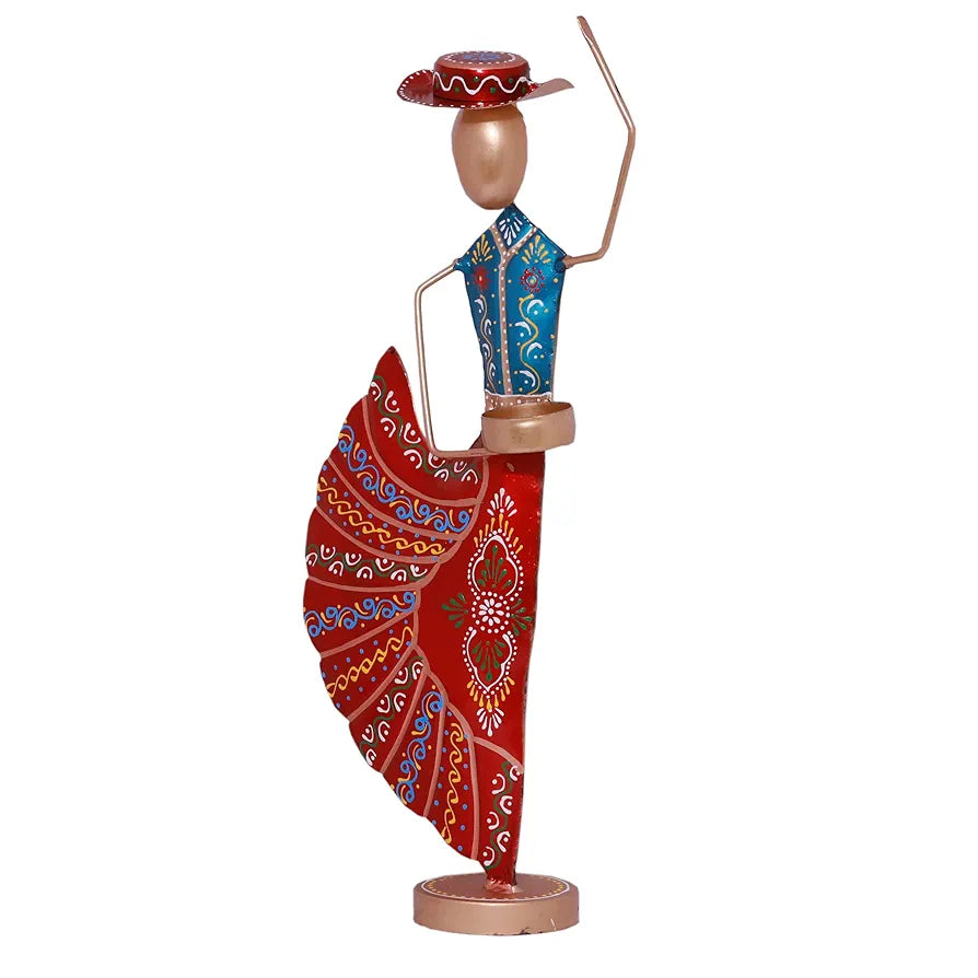 Kraftskala Colorful Dancers Iron Showpiece with Tealight Candle Holder