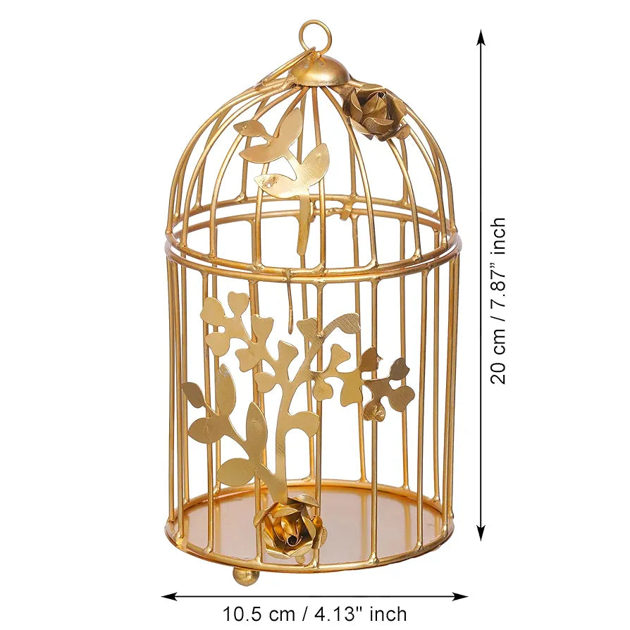 Webelkart Gold Plated Colour tealight Candle Holder with Flower Vine- Diwali Candle Holder