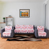Kuber Industries 5-Seater Sofa Cover for Home Decor Printed Sofa Cover Set Pink