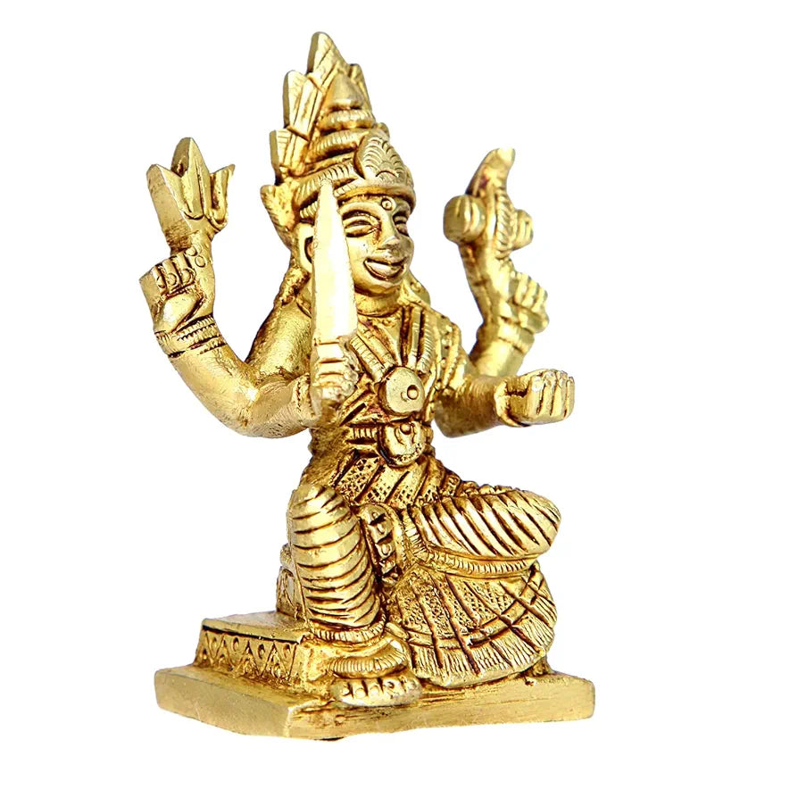 anciently Mariamman Statue Small | Brass Mariamman Idol | Mariamman Silai Small 7.8CM Height, Gold Colour