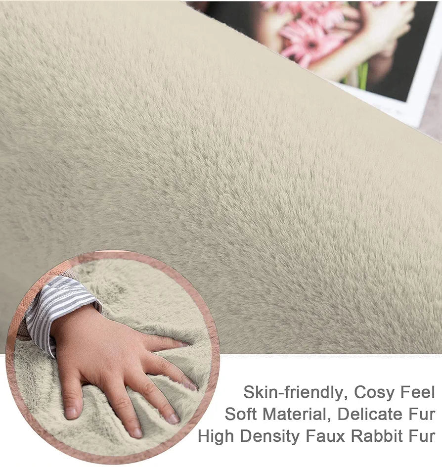Luxe Home International Ruffle Floor Rug Floor 3 X 5 Ft Colour Beige