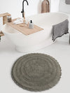 Sashaa World Round Reversible Crochet Bath Mat Cotton & Quick Dry Bath Rug
