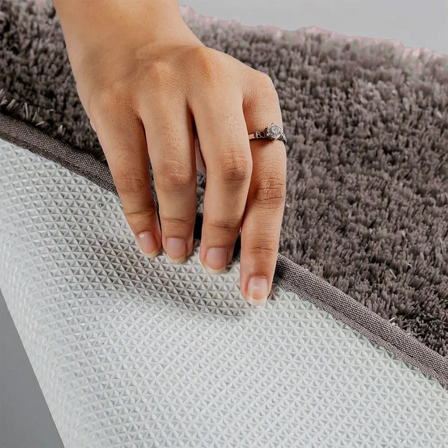 Luxe Home International Microfiber Bath Mat Super Soft Non Slip Vegas Rectangular Mats For Bathroom Colour Grey