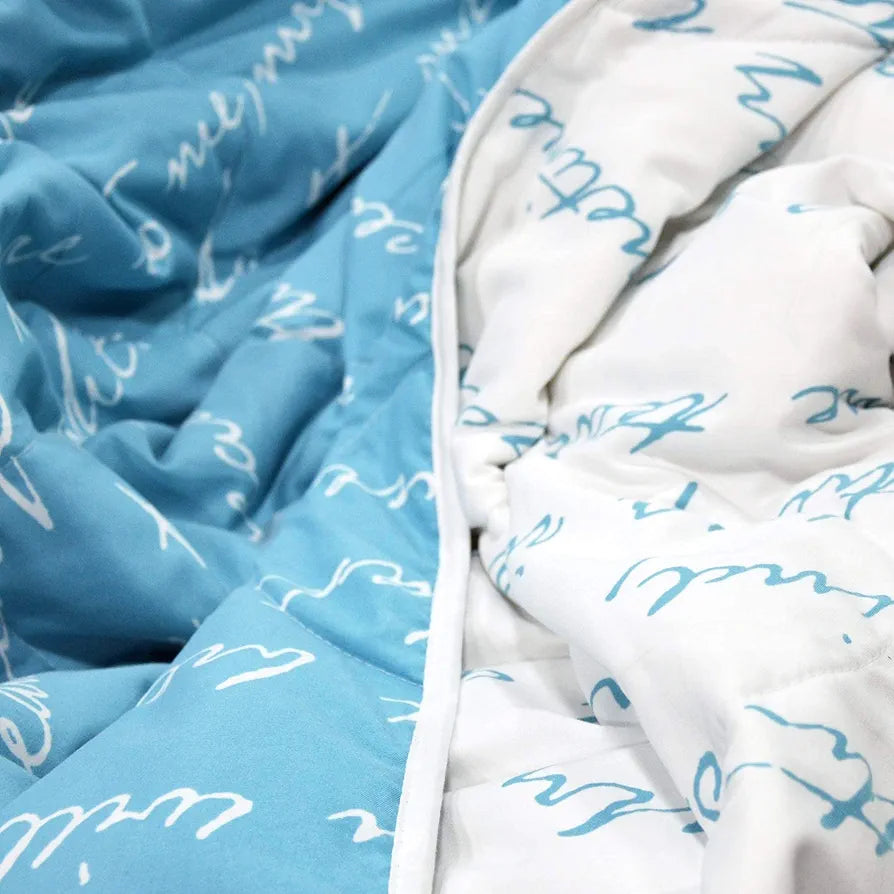 Divine Casa 120 GSM Microfiber Reversible Kids Single Bed Comforter Ultra-Soft Toddler Blanket Colour Blue Topaz