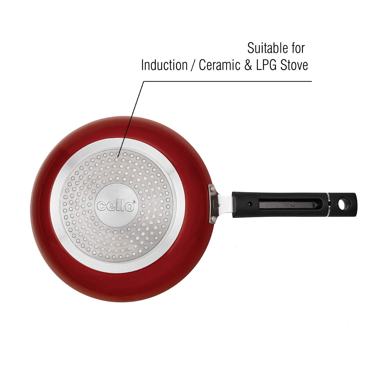 Cello Non Stick Induction Base Aluminium Taper Pan