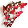 Xtore 12pcs 3D Home Decor Butterfly 3D Plastic Build Ferrari Red Comes with Sticking pad