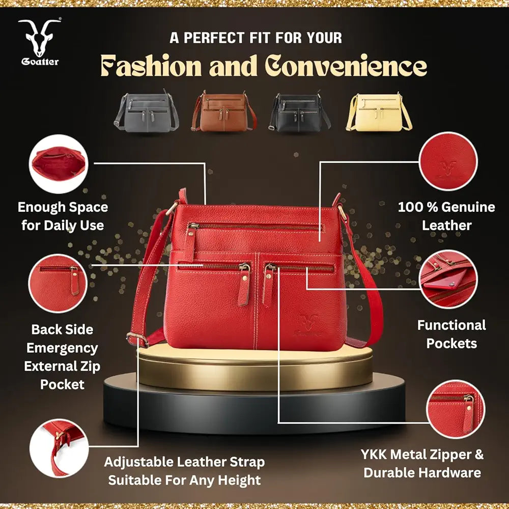 Goatter Genuine Soft Leather Multi Pocket 10