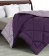 Cloth Fusion Reversible AC Comforter Set Double Bed Soft Microfibre King Size Quilt Blanket for Winter Plum & Lilac