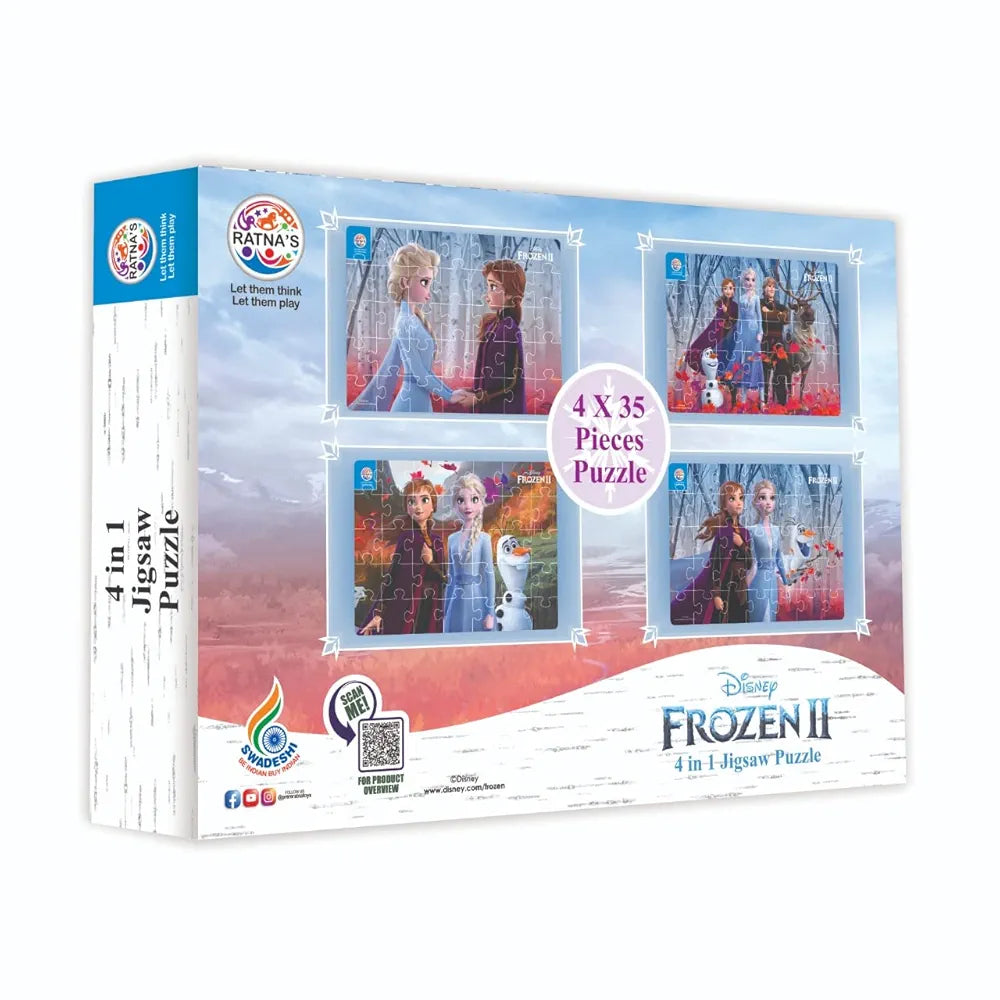 Ratna's 4 in 1 Disney Jigsaw Puzzle 140 Pieces for Kids. 4 Jigsaw Puzzles 35 Pieces Each 