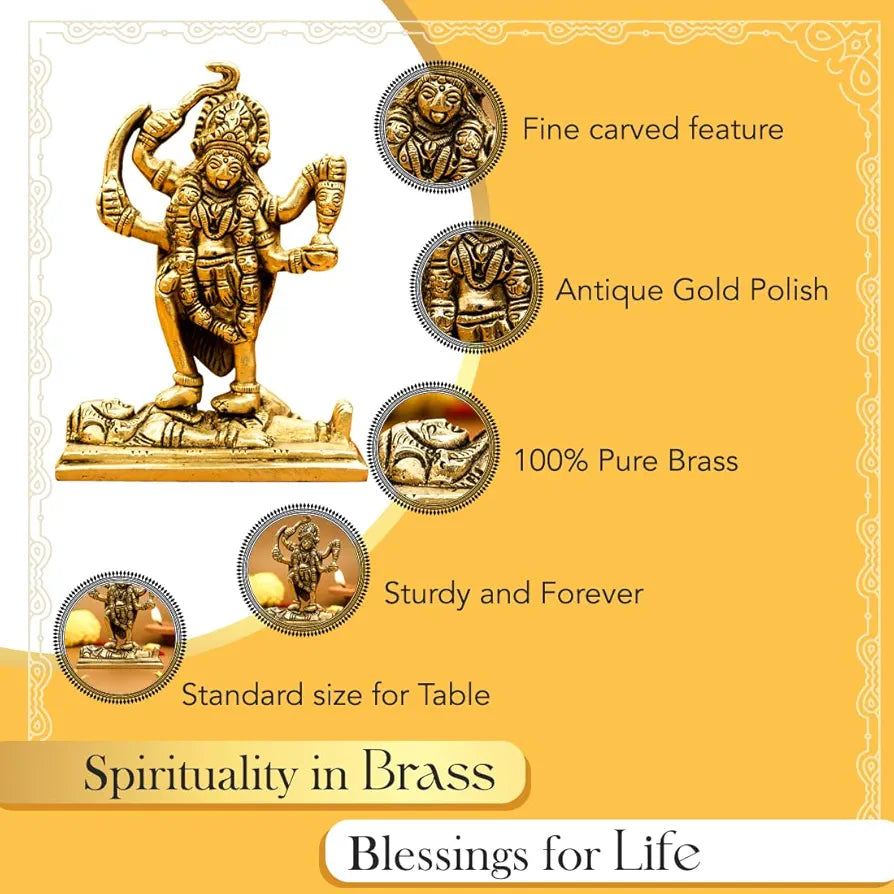 Ekhasa Pure Brass Mata Rani Murti Kali Maa Idol for Car Dashboard