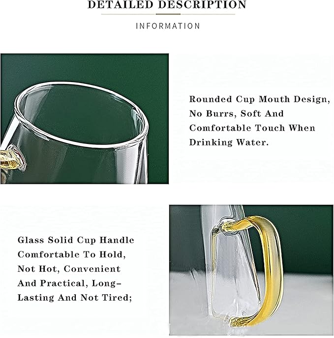 Femora Borosilicate Glass Coffee Cup Handcrafted Geometric Finish | 300 Ml | 1 Piece